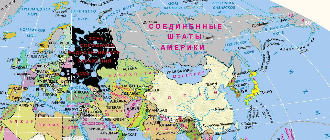 Карта Украины и России 2019